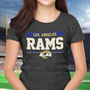 NFL Los Angeles Rams T-Shirt L Football Charcoal Gray Cotton Relaxed Sports Fan